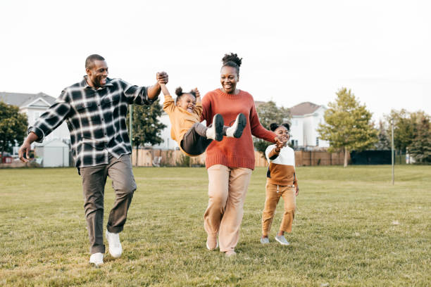 family playing