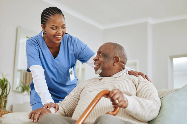 nurse and old man